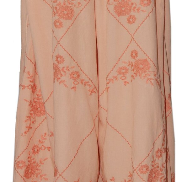 Free People Waverly Pants Floral Embroidered Smocked Sun Blush S - Picture 6 of 7